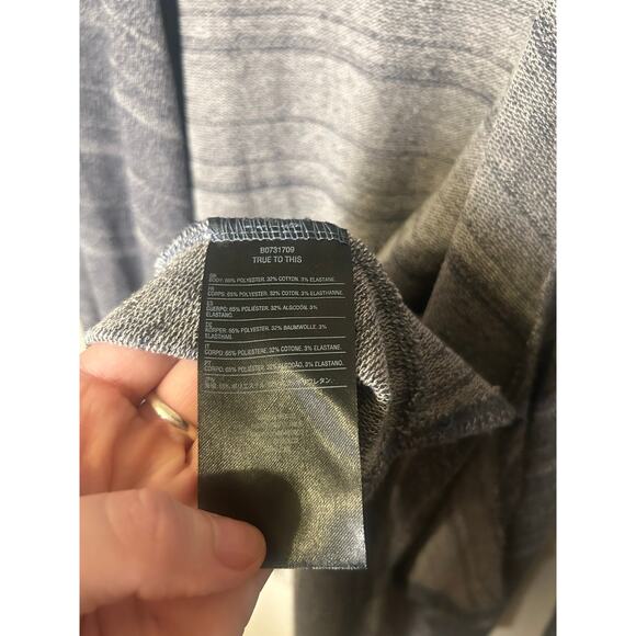 Volcom gray open-front cardigan with a blue-Gray striped pattern size small - Picture 11 of 13